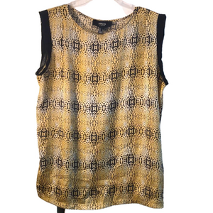 MNG BY MANGO PRINT SLEEVELESS top size 8 PREWORN